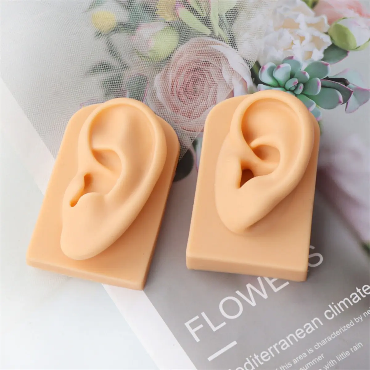 Soft Nose Facial Silicone Tattoo Jewelry Practice Tool, Ear Organs Simulation Display Prop, Body Medical Teaching Model for Piercing Training, Durable Silicone Material