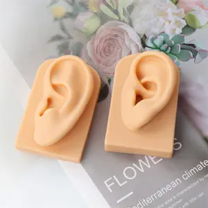 Soft Nose Facial Silicone Tattoo Jewelry Practice Tool, Ear Organs Simulation Display Prop, Body Medical Teaching Model for Piercing Training