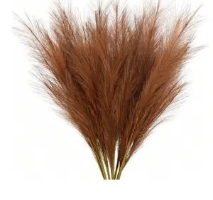 5pcs/10pcs/20pcs-Artificial Reeds, 55cm/21.65in Tall Plush Faux Grass, Large General Pampas Tree Branches For Floor Vase Filler, Suitable For Home Kitchen Bohemian Decoration, Room Decoration, Wedding Party