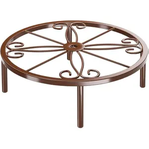 Bronze Metal Plant Stand: 10.23" Short Flower Pot Stand - Heavy Duty Plant Holder for Home Courtyard Indoor Outdoor.