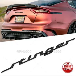 3D Car Stinger Letter Logo Emblem Badge Rear Trunk Lid Sport GT Line Gloss Black