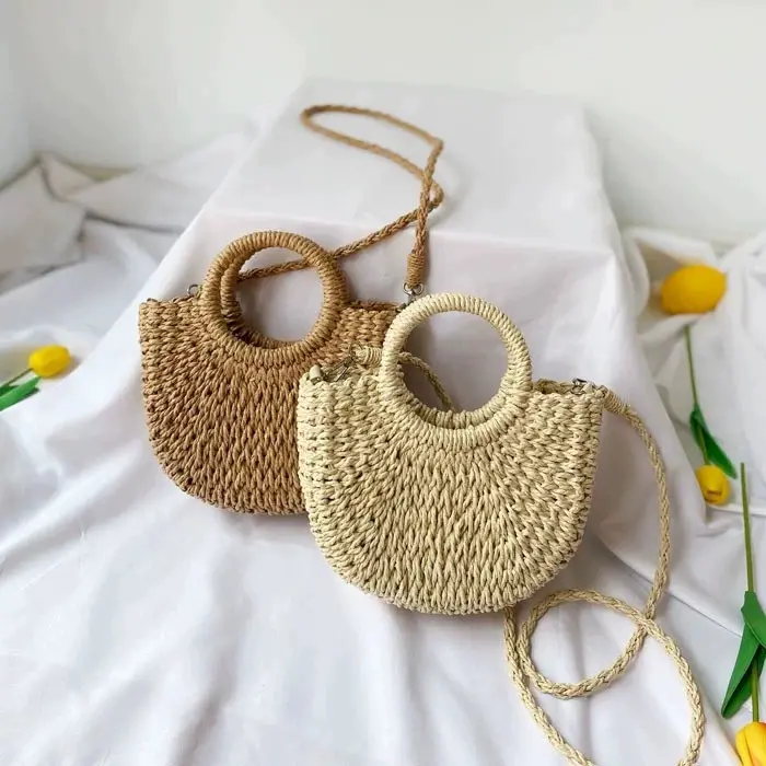 New Fashion Straw Hobo Bags for Women  Crossbody Bag Beach Purse Weave Shoulder Handbag Rattan