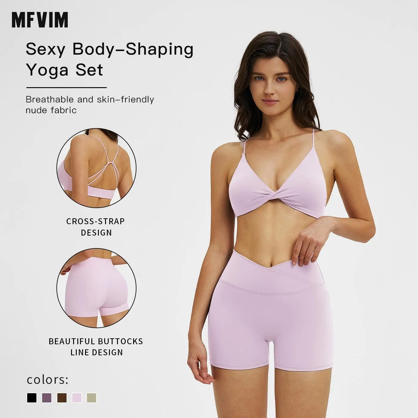 MFVIM Women's Sporty Style Ribbed Long Sleeve Zip-Up Cropped Jacket and Shorts Set, 2-Piece Stretch Nylon Activewear, Workout Set, Sweatsuit Set