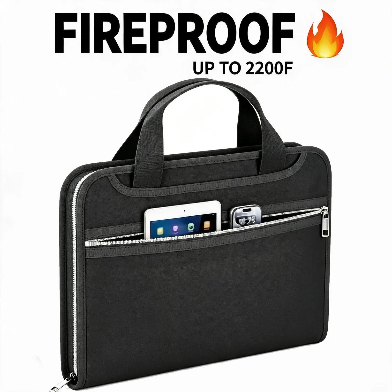 Home Safe Compatible Fireproof File Bag, 13 Slot A4 Waterproof Expanding Organizer for Emergency Documents