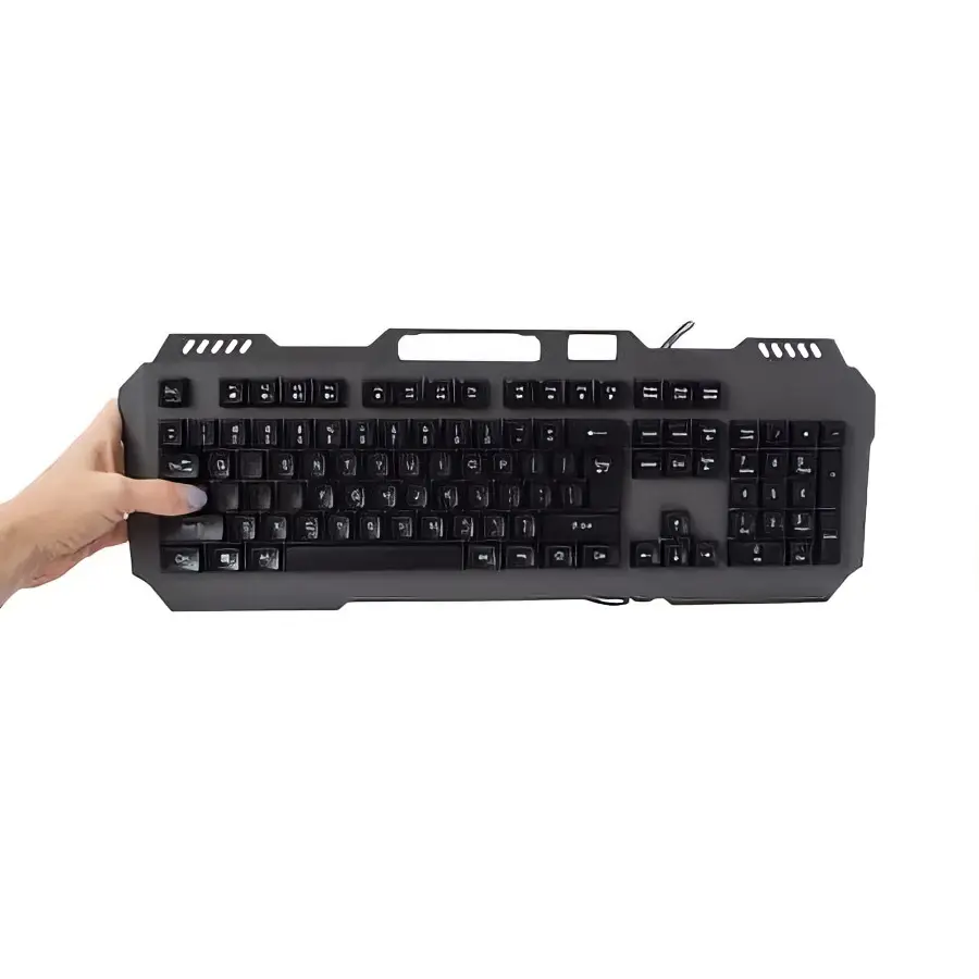 Titan Wired LED Metal Gaming Keyboard with RGB Lighting, Adjustable Brightness, Numpad, and Function Hot Keys