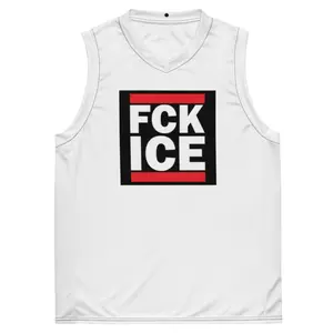 FCK ICE Basketball Jersey - Abolish ICE & Close The Camps Tank Top - No Borders No Nations - Anti-ICE Political Statement Apparel - Radical Social Justice Streetwear - End Deportations Jersey