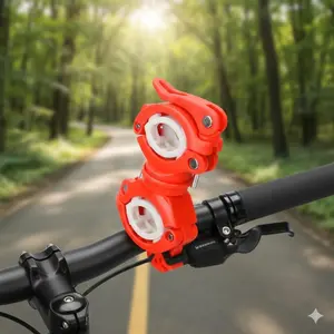 Universal Quick-Release Anti-Shake Bike Flashlight Mount, Mountain Road Motorcycle Bicycle Riding Accessories Multi-Angle Lighting Anti-Slip Stable Metal Clip Easy Install Cycling Safety Gear