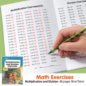 A workbook designed for children to practice math problems, focusing on the nine-nine multiplication in multiplication and division. This sturdy handwritten math book is designed to enhance computational skills and promote critical thinking Math Exercises