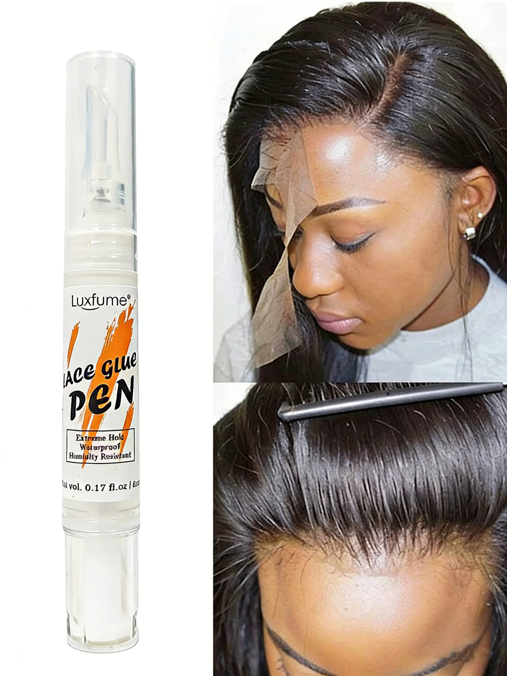 Lace Wig Glue Pen Invisible Adhesive, Quick Dry Strong Hold Wig Bond Glue Pen for Lace Front Wigs, Waterproof Sweat Resistant Long Lasting Hair Replacement Adhesive, Premium Wig Adhesive