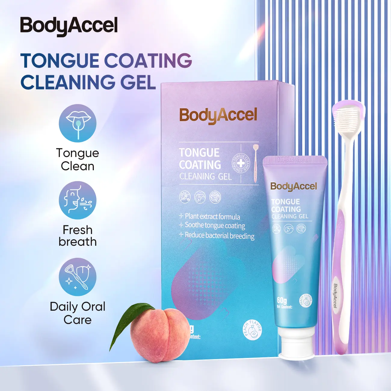 【BodyAccel】Tongue Cleaning Gel & Tongue Brush, for Cleaner Mouth Reduce Bad Breath, Gentle Oral Care Tool, Tongue Cleaner- Y #backtoschool
