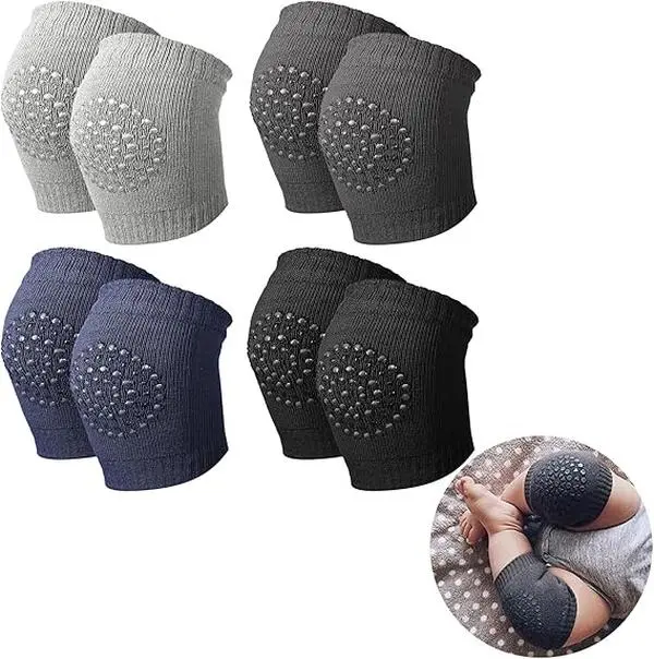 Haysandy 4 Pairs Baby Knee for Crawling Anti Slip Baby Crawling Pad Elastic Knee Sleeve Leg Toddler Warmer Toodler Support