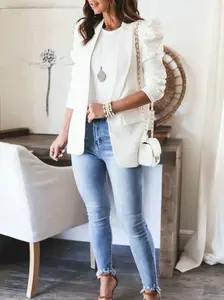 Elegant Blazer Jacket,Open Front