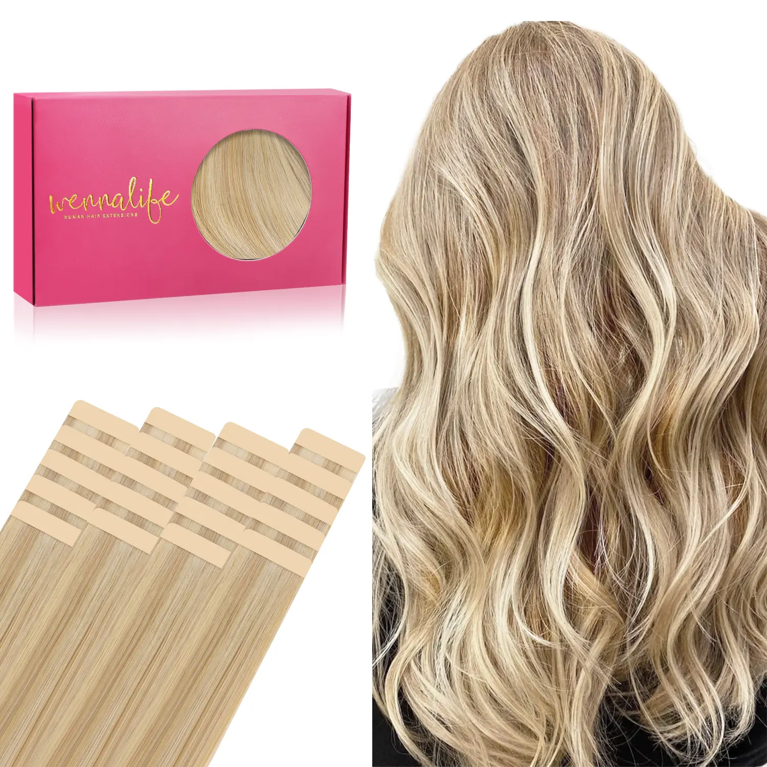 WENNALIFE 20pcs Tape in Hair Extensions Human Hair 30g to 60g 14-26 inch Remy Invisible Tape Ins Straight #tiktokshopbacktoschool #sohochic