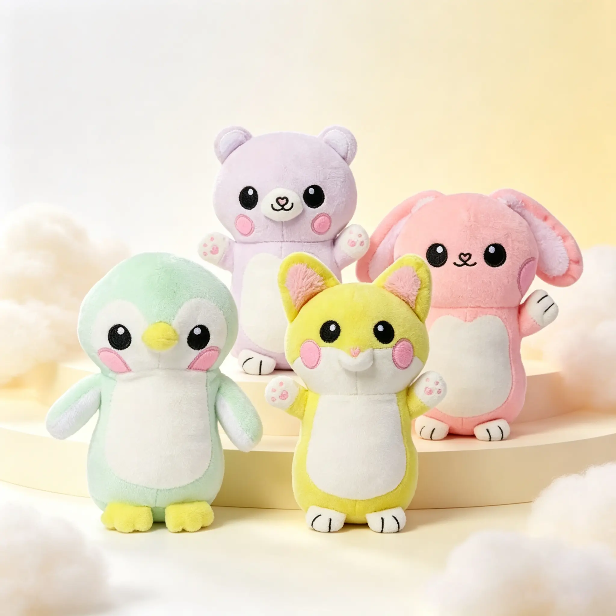 GlowBabies Mini Stuffed Toys, 100% Glow-in-the-Dark, Includes Bolderglow Light Pen, Battery Not Included, Mess-Free Play for Kids 3+