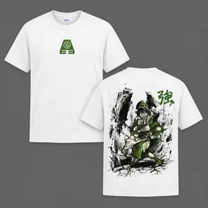 Unisex Toph Beifong Avatar The Last Airbender Vintage Washed Oversized Cotton Apparel, Classic Seamless Short-Sleeve Retro Anime Streetwear Graphic Tee, Men's Top ET5 Z6V