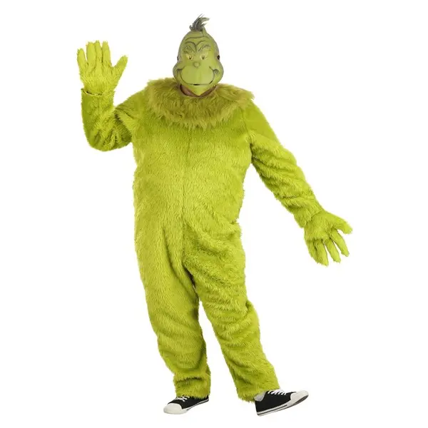 Plus Size The Grinch Deluxe Jumpsuit with Latex Mask Plus Size The Grinch Deluxe Jumpsuit with Latex Mask