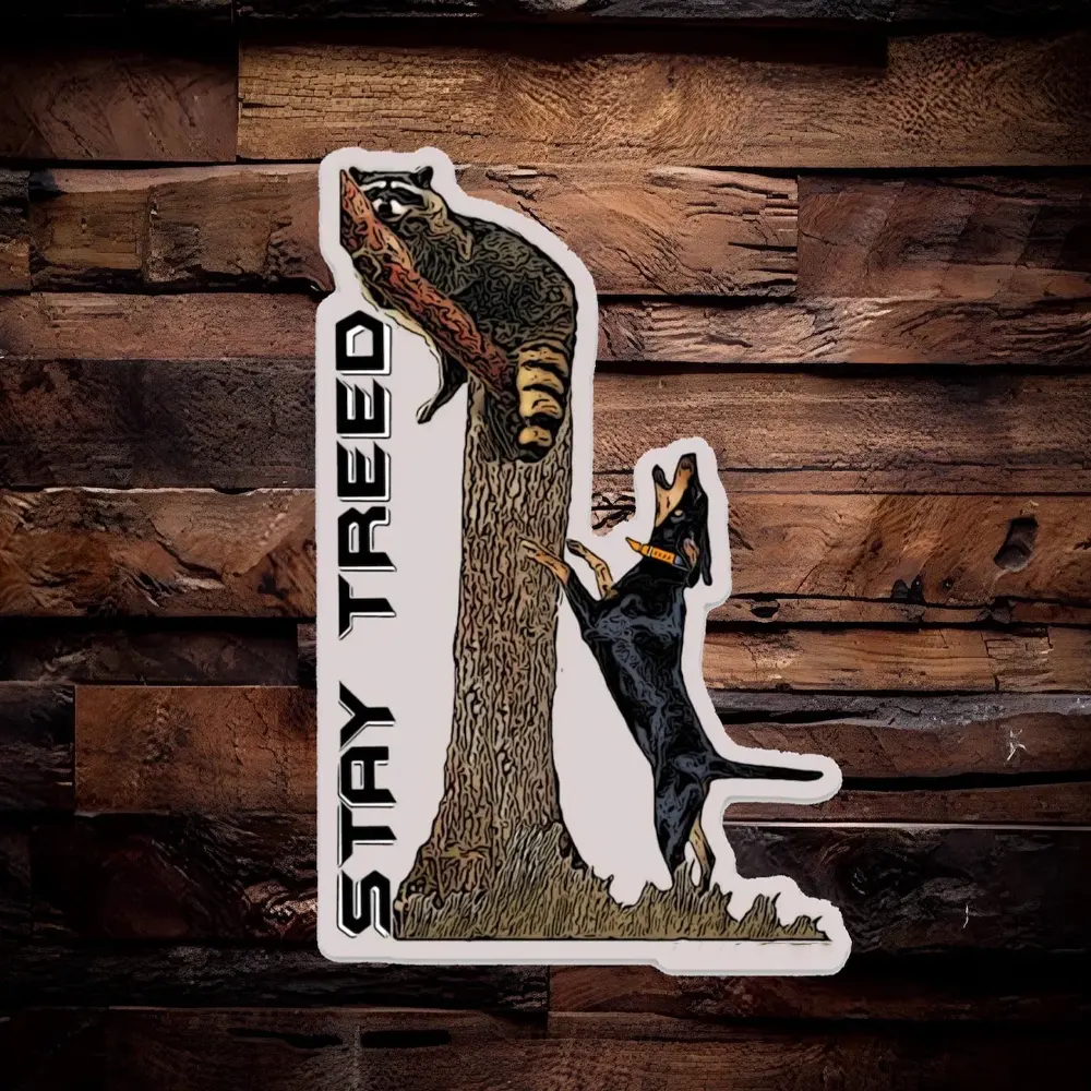 Black and Tan Coon Hound Vinyl Hunting Sticker!