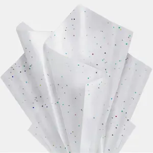 White Glitter Tissue Paper for  Bags 36 Sheets 14x20 Inch - Recyclable Wrapping Paper for Weddings, Birthdays, Party & Festival Decorations DIY Craft Supplies