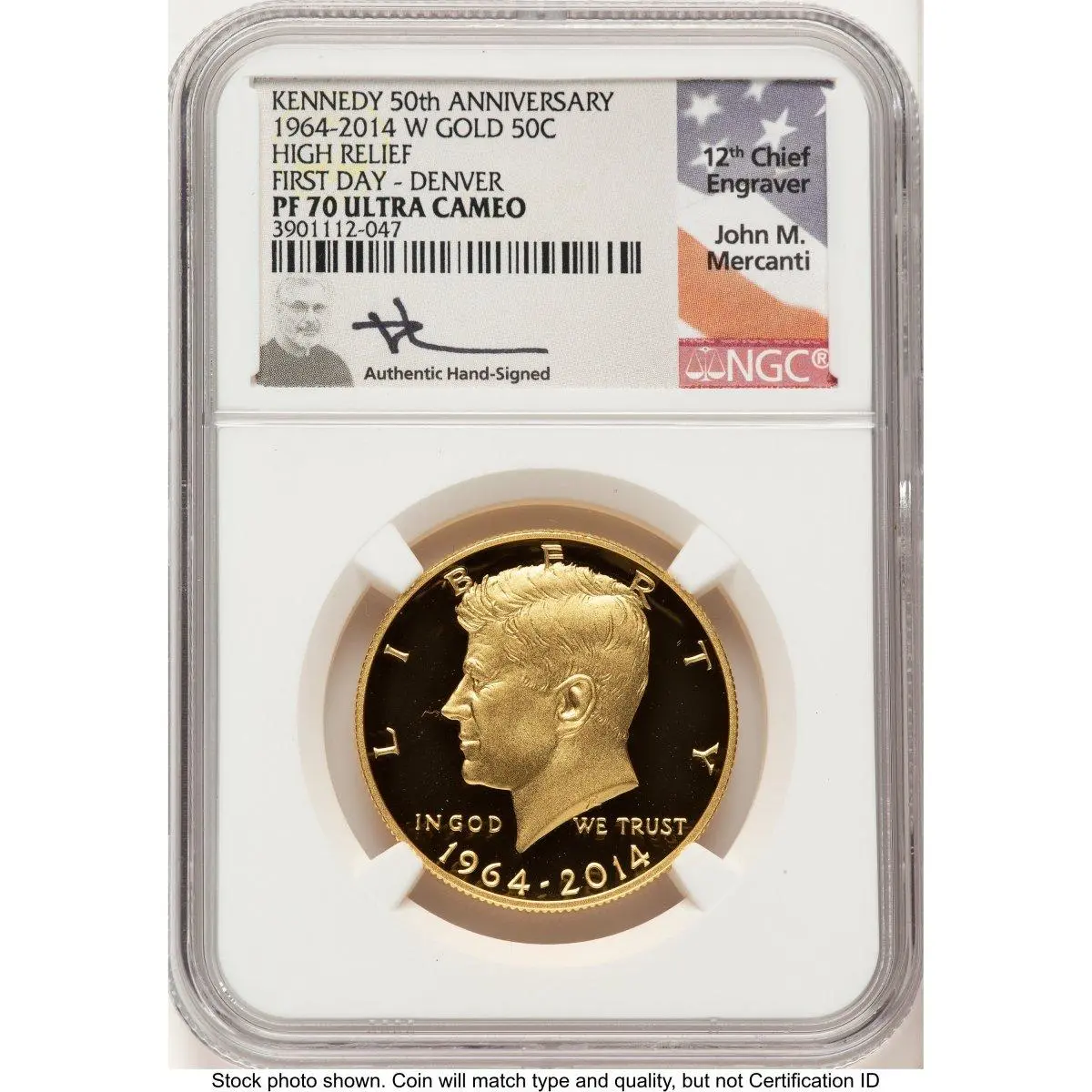 Proof Kennedy Half Dollars (2014-W 50C Gold JFK 50th Anniversary FDI John Mercanti Denver)