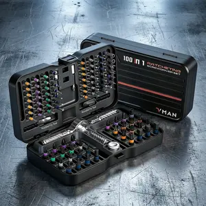 100-In-1 Ratchet Screwdriver Set, Magnetic Precision Multipurpose Screwdriver, 40nm Torque, H6/h4 Bits, Ideal Gift for Valentine's Day, DIY Repair Kit