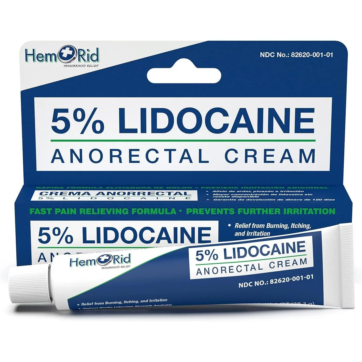Maximum Strength 5% Lidocaine Cream - Therapeutic Topical Numbing Treatment for Fast-Acting Hemorrhoid and Anorectal Pain & Itch Relief, Nerve Desensitization, Apply Topically, Fast Relief