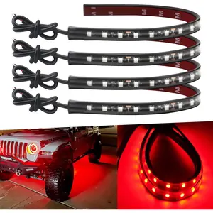 12V Led Light Strip 32CM Waterproof LEDs Light Strips for Cars Motorcycles Golf Cart Interior & Exterior Marine Boat Red Led Strip Lights 5050 18SMD,Pack of 4