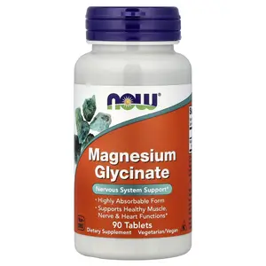 NOW Foods Magnesium Glycinate, 90 Tablets (100 mg per Tablet)