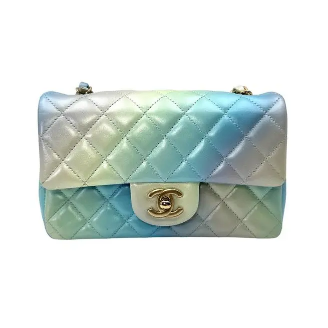 Pre-owned CHANEL Lambskin Crossbody Bags 24P Mini Rectangular Flap Tie Dye Ombre Flap Bag(HU***4J) CC2208
