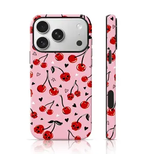 Wild Cherry Pattern Design Phone Protector Double-Layer TPU Shockproof for iPhone 17 Pro Max/16 Pro Max /15Pro Max 15/14/13/12 & Samsung S26 /S25Ultra Tiktok Hot Selling