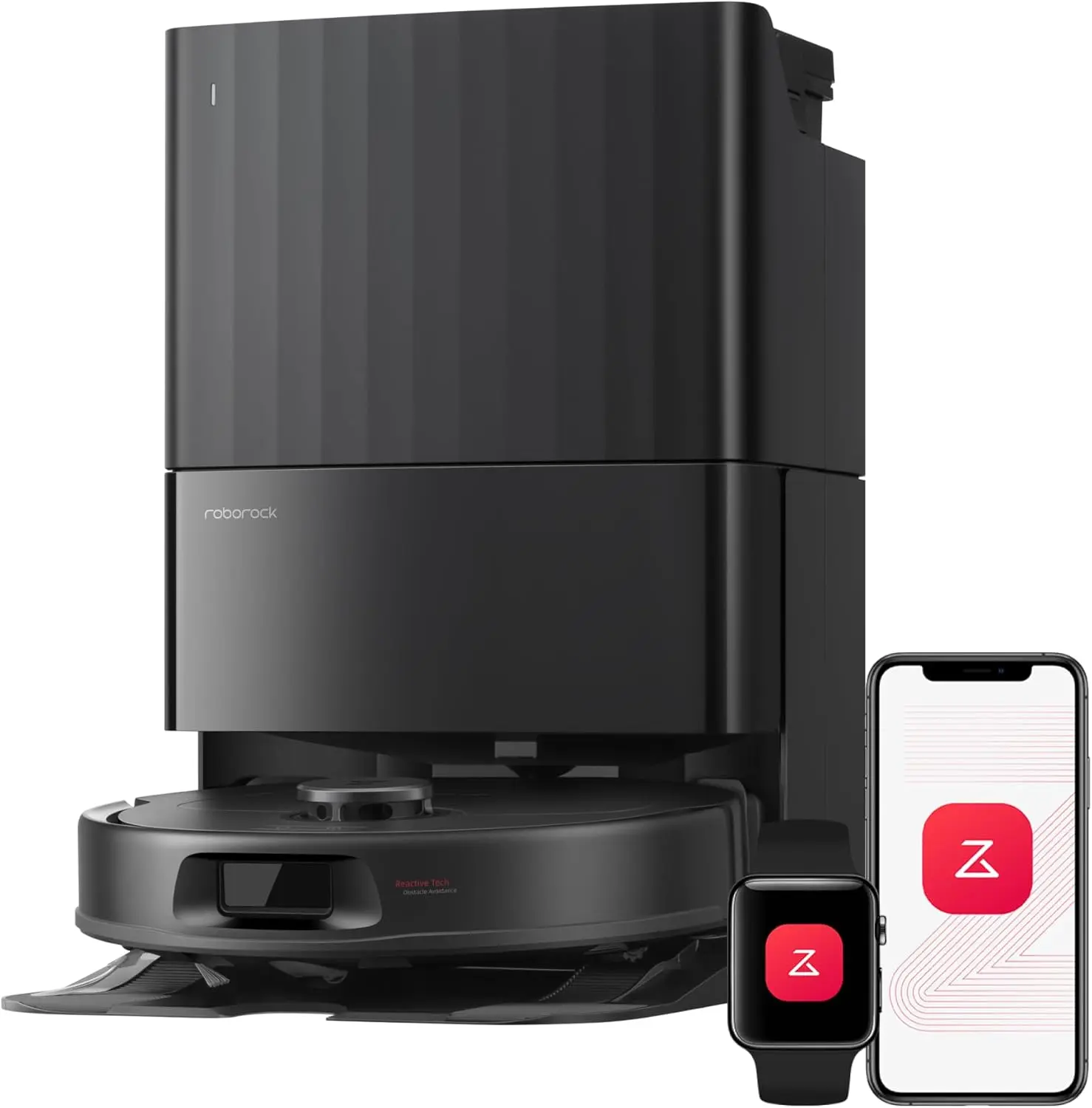 roborock Qrevo S Pro Robot Vacuum and Mop, 18,500Pa Suction, Multifunctional Dock with 167℉ Mop Self-Cleaning, Smart Obstacle Avoidance, Anti-Tangle Brush, Liftable Spinning Mop, Black