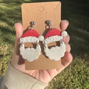 Dangly Santa Clay Earrings