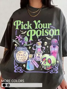 Women's Halloween Cartoon Print & Letter Print Regular Fit Round Neck T-shirt, Casual Streetwear Top for All Seasons, Women's Gift for Daily Wear and Outing, Fitted