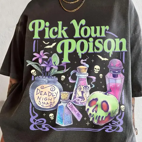 Women's Halloween Cartoon Print & Letter Print Regular Fit Round Neck T-shirt, Bootleg Tee, Fitted Casual Streetwear Top for All Seasons, Women's Gift for Daily Wear and Outing