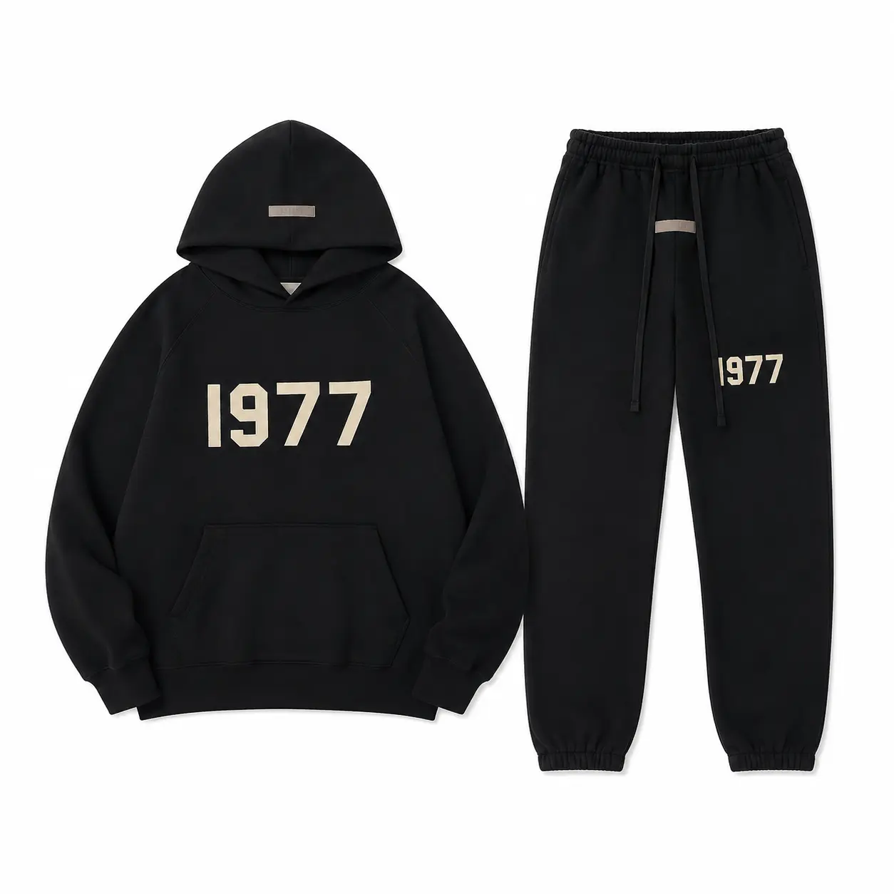 1977 Hoodie & Joggers Set – Unisex Oversized Pullover Hoodie & Sweatpants Matching Tracksuit, Cozy Fleece Streetwear Outfit, Casual Loungewear Set for Men & Women, S-5XL
