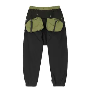 Hip22 Niepce Black Streetwear Techwear Cargo Harem Pants
