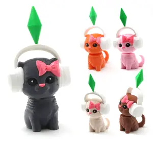 The Sims Plumbob Dancing Cat Plush Toy Cartoon Simulation Life Cat Doll Car Interior Decoration Home Ornament Gift