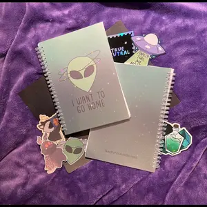Dizzy Space Alien Reusable Sticker Book | Sticker Collection Book, Sticker Storage Book, Sticker Binder, Sticker Album, Organizer, Cryptid Creatures Sticker Book