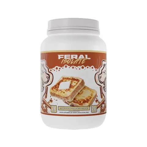 FERAL Whey Protein Isolate - 25g Protein, 110 Calorie, Astragin® Enhanced, Lean Muscle Booster, Fitness Supplement, Edible, Dietary, Vicious Vanilla Flavor