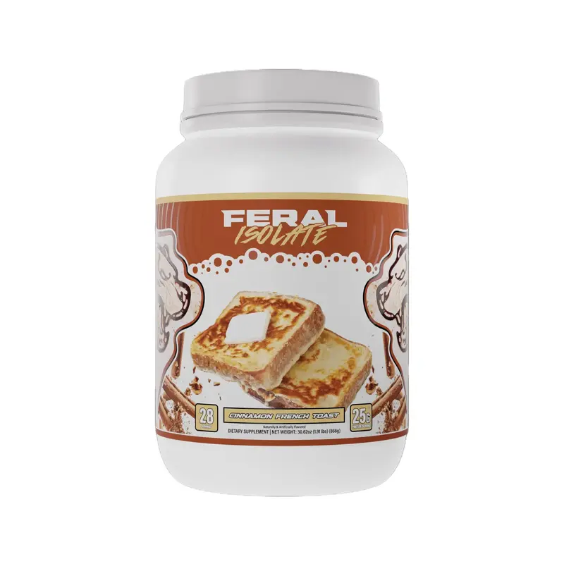 FERAL Whey Protein Isolate - 25g Protein, 110 Calorie, Astragin® Enhanced, Lean Muscle Booster, Fitness Supplement, Edible, Dietary, Vicious Vanilla Flavor