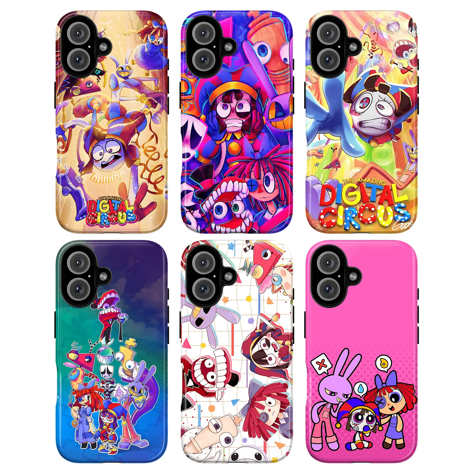 [Magnetic Design]Digital Circus Phone Case, Cartoon Characters Surreal Vibrant Artwork Bright Colors Dynamic Compositions Playful Artistic Retro Aesthetic iPhone 18 17 16 15 14 13 12 Pro Max Plus