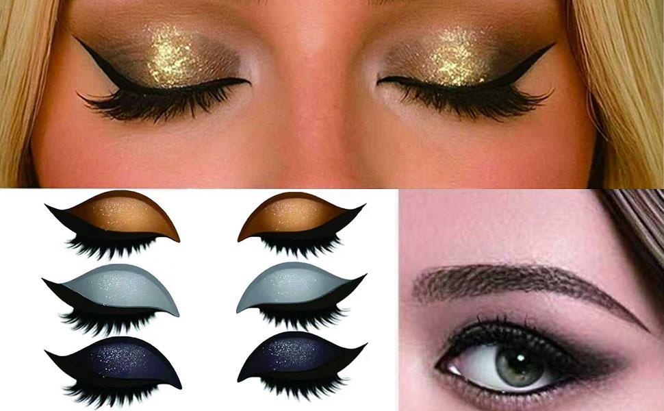 Lazy Eye Shadow Eyelash Patch, 2025 New Eyeshadow Eyelash Stickers, 3-in-1 Self-Adhesive Reusable Fast Eye Makeup Stickers with False Lashes, With False Eyelashes, Eyeshadow, Eyeliner (8pcs)