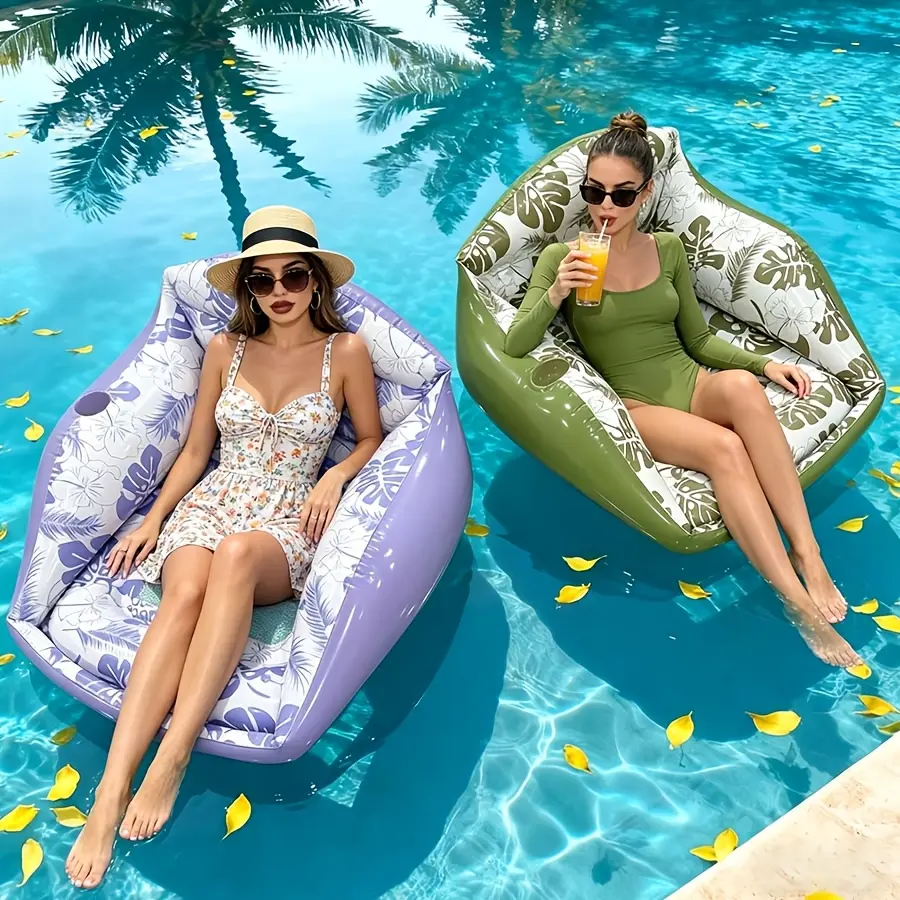 Square Seats, Inflatable Floating Layout, Summer Swimming Pool, Water Play, Entertainment, Thick PVC Mesh Water Sofa