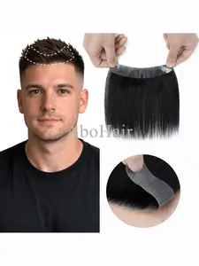 Men's Human Hair Wig for Balding & Receding Hairline - Straight Hair Toupee Hairpiece, Basic Style Hairline Suitable for All Men, Ethnicities & Scalp Types, Human Hair Pieces