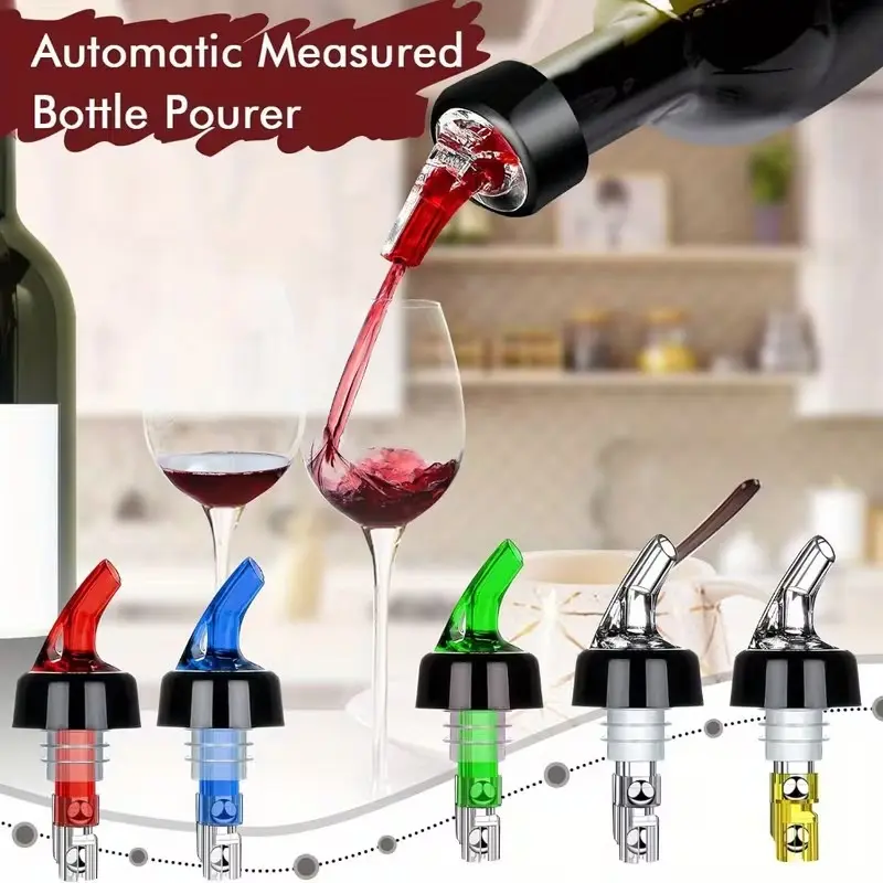 Set of 5 Quick Shot Dispensers Pourer for Liquor Bottles, Precision 30ML Pours, Ideal for Alcohol, Wine, Spirits, Home Bar, Kitchen Use, Home Bar Accessories