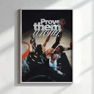 Ja Morant - Motivational Poster, Inspirational Wall Art, Home Gym Decor, Motivation Wall Art, Office Art, Success Quote, Basketball