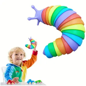 1pc Sensory Fidget Slug Toy for Kids & Adults with Autism - Multicolor Tactile Stimulation Toy, Stress & Focus Aid, Easter Basket Stuffer, Birthday Gift for Boys & Girls Decompression Toys