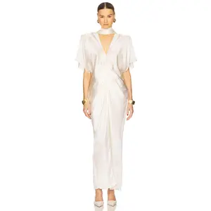 Helsa The Demeter Dress in Silk Lyocell in Cream