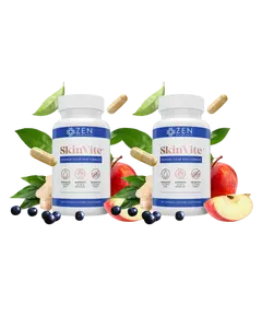 SkinVite Acne, Eczema, Psoriasis, & Rosacea Treatment for Face - Clear Skin Probiotics & Hormonal Acne Supplements Skincare (2-Pack)