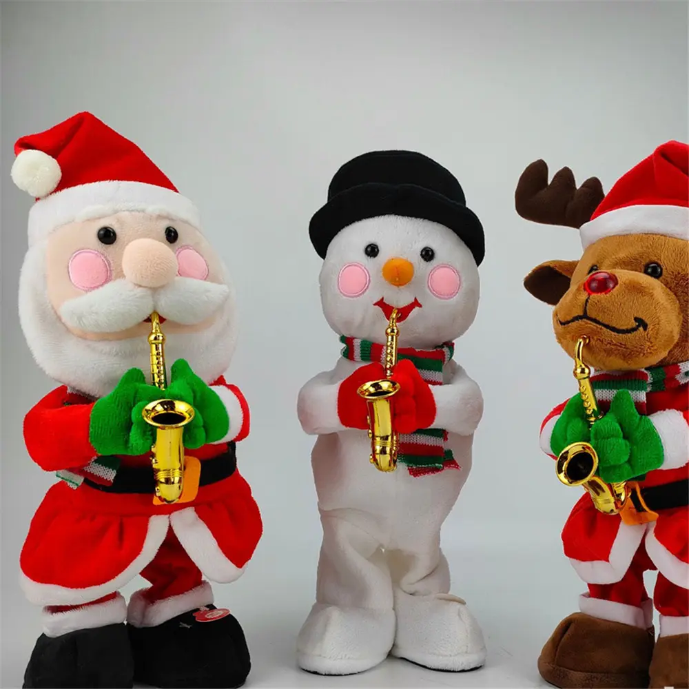 Electric plush toy singing and dancing Christmas tree Santa Claus can learn to talk with light Christmas gift