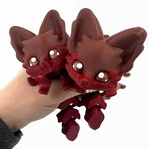 Chocolate Strawberry Fox - 3d Printed Fox Figurine - Valentines day gift Decor Plastic